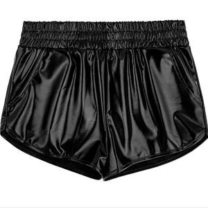 Luxe Parq Elastic Waist Yoga Hot Shorts  Metallic Shiny Young Women JuniorXLARGE